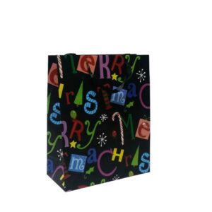 Giftbag Merry Christmas Bk 32X26x12cm