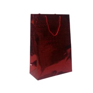 Giftbag Foil Red Dots 42.5X29.5X14cm