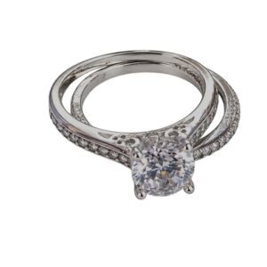 Sterling Silver Cz Wedding Ring Set