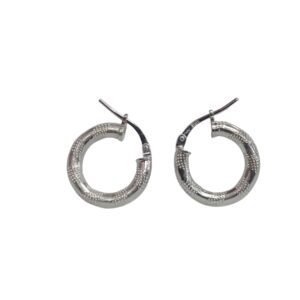 Sterling Silver Hinged Patterned Earring 3/10Mm