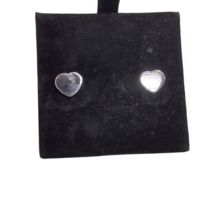 Sterling Silver 925 Plain Heart Stud Earrings