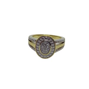 Ladies Gold Ring With Round Stone Design Tr1100-21Mm (Touch Of Gold)