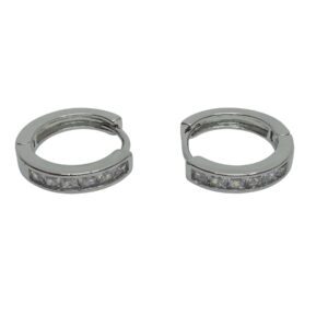 Silver Fancy Hoop Earrings