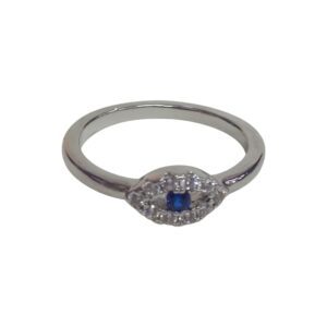 Ladies Silver Ring With A Blue Stone Ts1132-19Mm