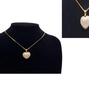 Stone Heart Pendant + Chain Tg1589n