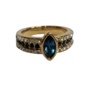 Gold Ring With Green Stones Tr1049-21Mm (Touch Of Gold)