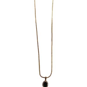 Green Stone Pendant + Chain