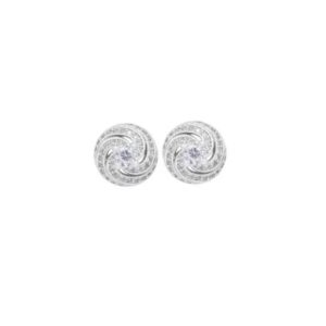 Silver Swirl Stud Earrings