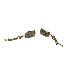 Huggie Drop Earring T/Tone