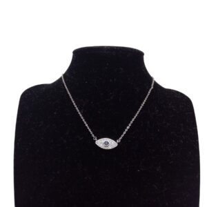 Silver Evil Eye Pendant + Chain Ts3481n
