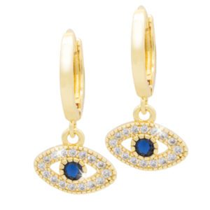 Hoop Earring With Evil Eye Tg3176