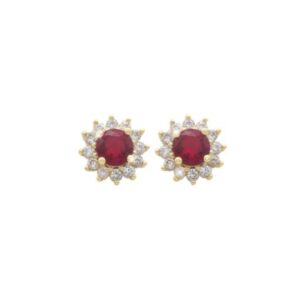 Cluster Earring Red