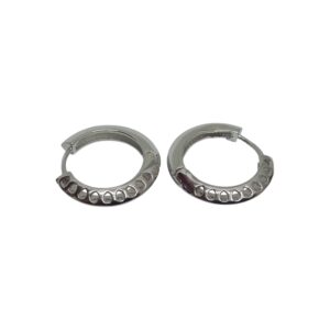Silver Hoop Earring With 9 Stones Ts2653