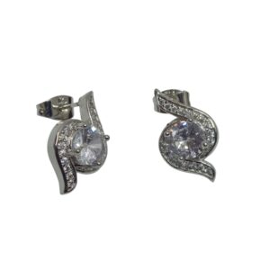 Silver Earring White
