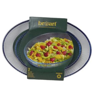 Brwart 2Pc 26X35cm Oval Oven Glass Tray Set