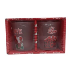 Glass Tot Glass 2Pcs Love