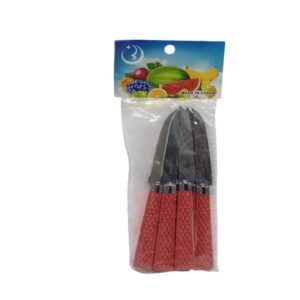 Cream/Red Knife 6Pc