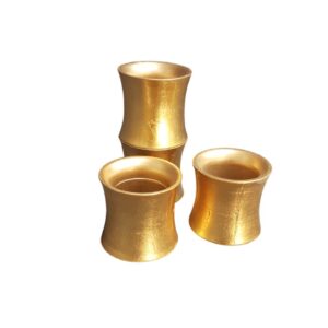 Napkin Ring 4Pc Gold Fancy