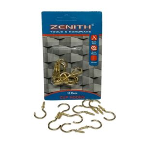 Zenith Cup Hooks Brs-Pl 25Mm 10Pc