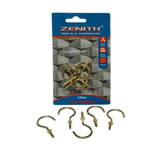 Zenith Cup Hooks Brs-Pl 40Mm 5Pc
