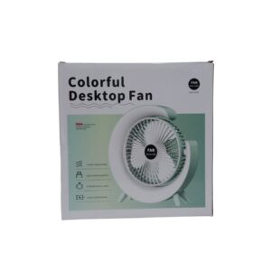 Colourful Desktop Fan (Rechargeable With A Usb Cable)