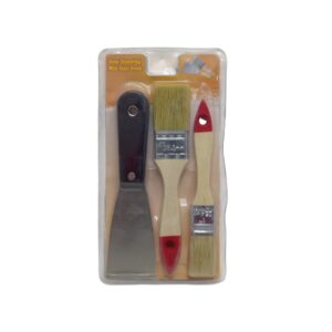 2X Paint Brush + Scraper Set