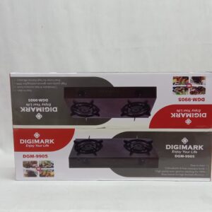 Digimark Double Gas Cooker Stove Black (Glass Top)