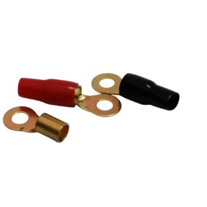 Targa 4 Gauge Ring Terminal Gold Pair Red/Black