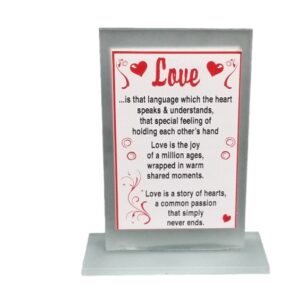 Glass Plaque Love