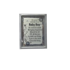 Glass Plaque Baby Boy 10X7.5Cm