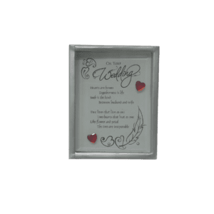 Glass Plaque On Your Wedding 10X7.5Cm