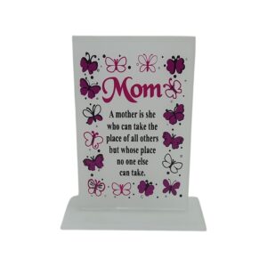 Mom Glass Plaque 7X11cm
