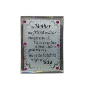 Glass Plaque My Mother 10X7.5Cm