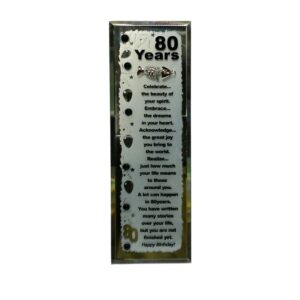 Glass Plaque 80Th 10X6cm