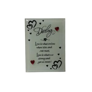 Glass Plaque Darling 10X7.5Cm
