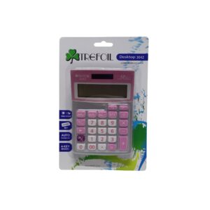 12 Digit Desktop Calculator Medium Silver/Pink