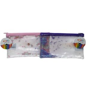 Pencil Case Clear Glitter 20Cm