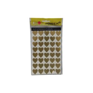 Tower Sheet Labels Hearts Gold