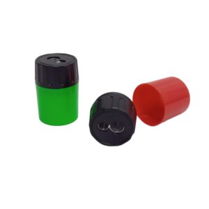 4Kids 2 Hole Metal Sharpener With Container (Assorted Colors)