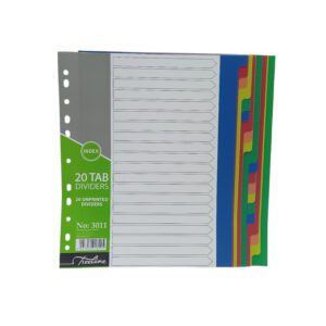 Ref;3011 A4 Pvc File Divider 20T