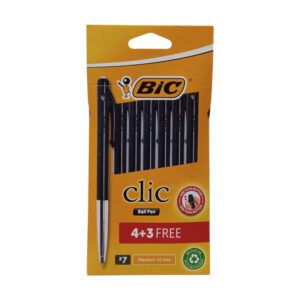 Bic Pens Clic Med Black 4+3 Blister