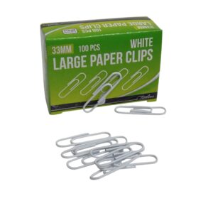 33Mm Pvc White Gem Clips 100'S