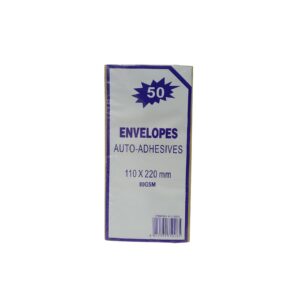 Envelopes 50Pc Brown 110X220mm