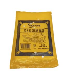 Clear Vegetable Bags Unpunched 250Pc 15X25