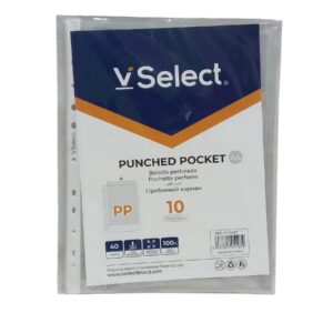 V Select 10Pk A4 Punched Filing Pockets
