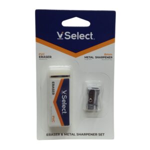 V Select Eraser + Metal Sharpener Set