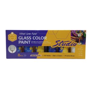 Studio Glass Colour Paint 25Ml 8Pc