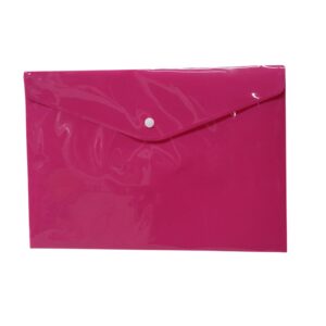 A4 Hot Pink Plastic Envelope With Stud