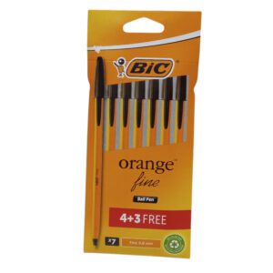 Bic Orange Grip Fine Blk Pen 7Pc