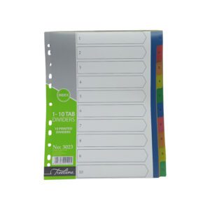3023 A4 Pvc File Dividers 1 To 10 Tab Numbered
